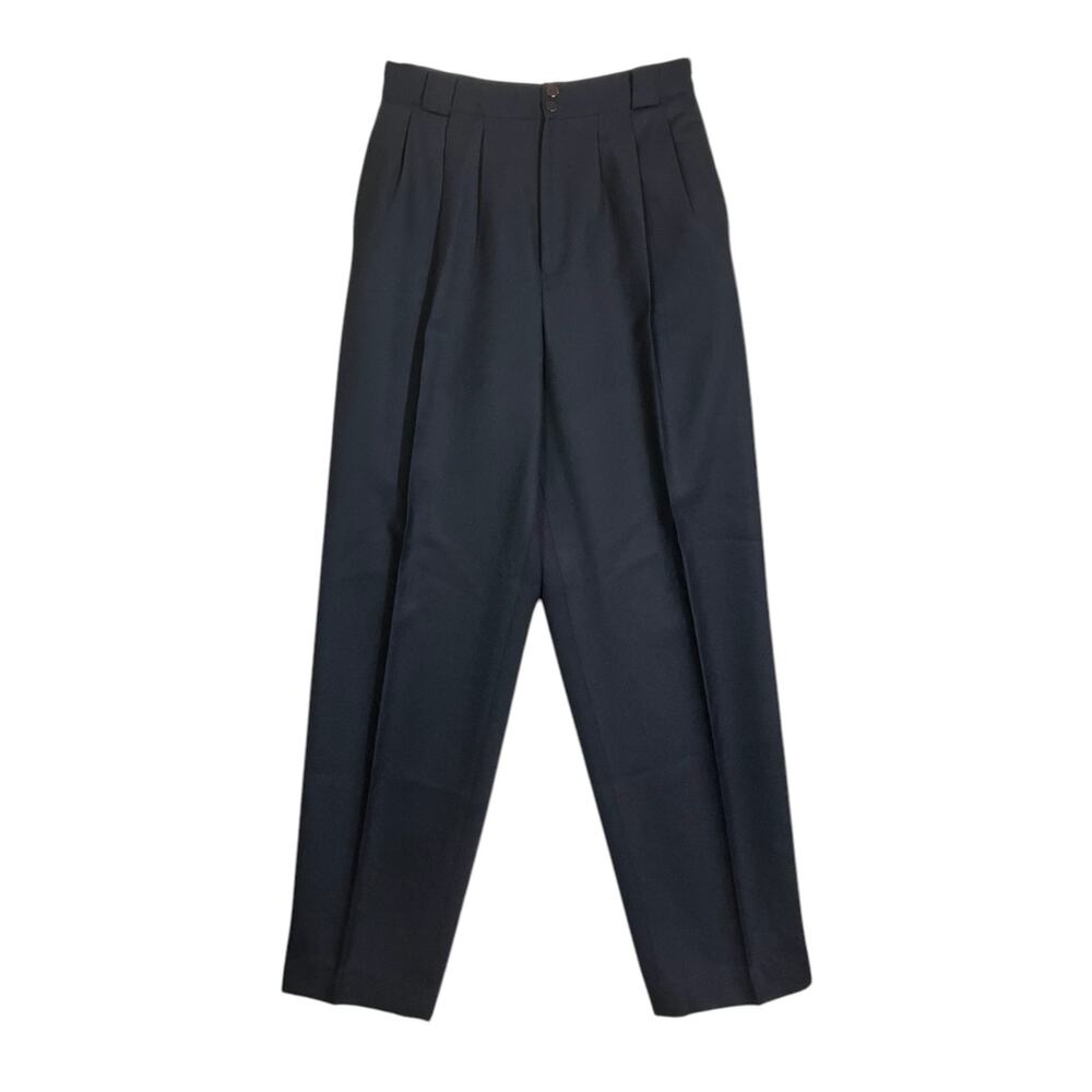Giorgio Sant'Angelo Women's Navy Hi-Rise 100% Wool 29.5" Inseam Pants SZ 10 VTG - Picture 7 of 7